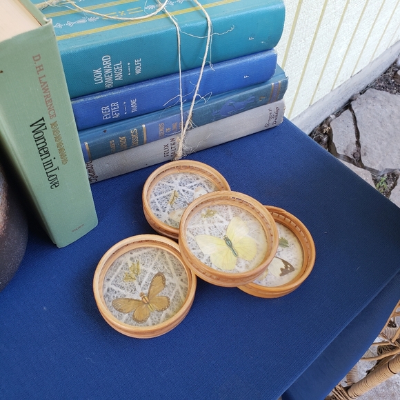 VINTAGE butterfly decor trinket trays